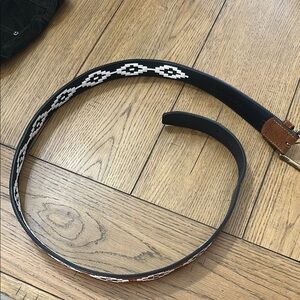 Black and White Patterned Belt